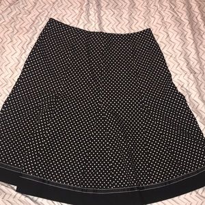 Black with white dots A-line skirt